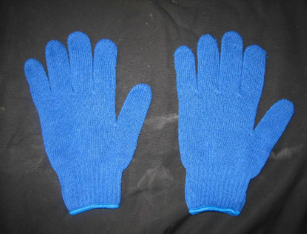 7g String Knit Blue Cotton Work Glove-2413