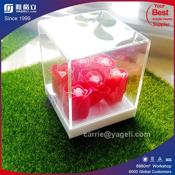 Wholesale Luxury Acrylic Flower Box with 3 Compartments