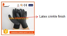 Ddsafety Hot Sale Nylon Polyester Liner Coated Crinkle Latex Work Glove Dnl119