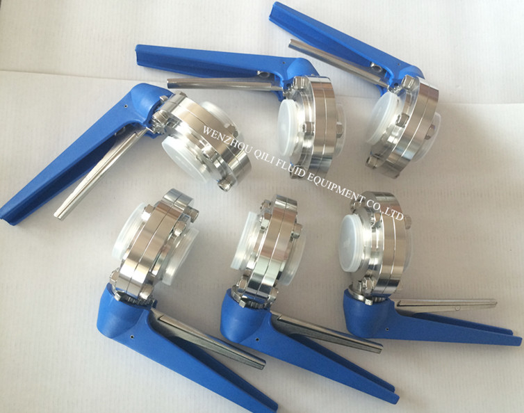 Ss316L Stainless Welded and Thread Multi-Position Sanitary Butterfly Valve