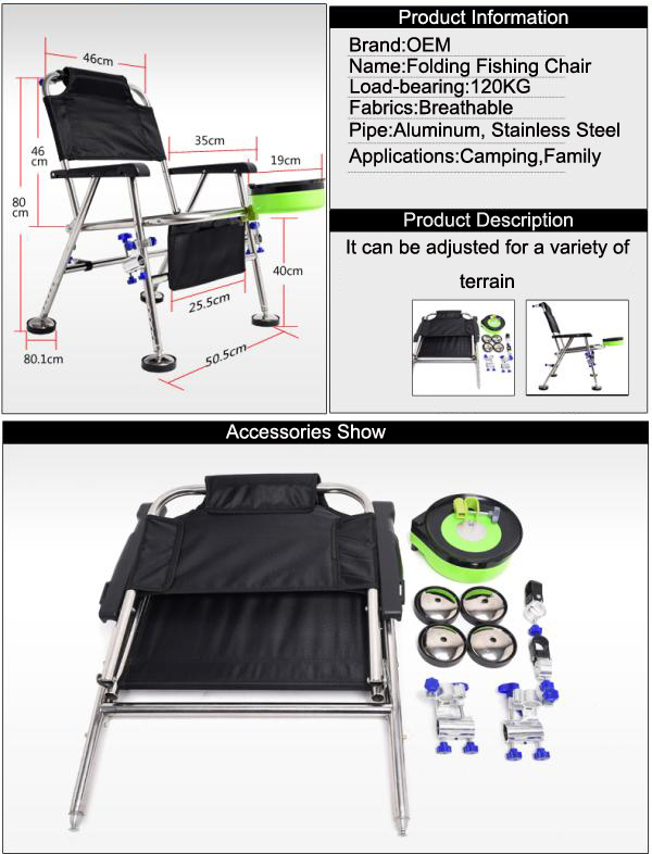 Portable light Weight Folding Fishing Chair Camping with Cup Holder