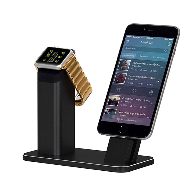 Aluminum Desktop Holder Stand Charger Dock for Iwatch for iPhone Se 7 7s 6 6s Plus