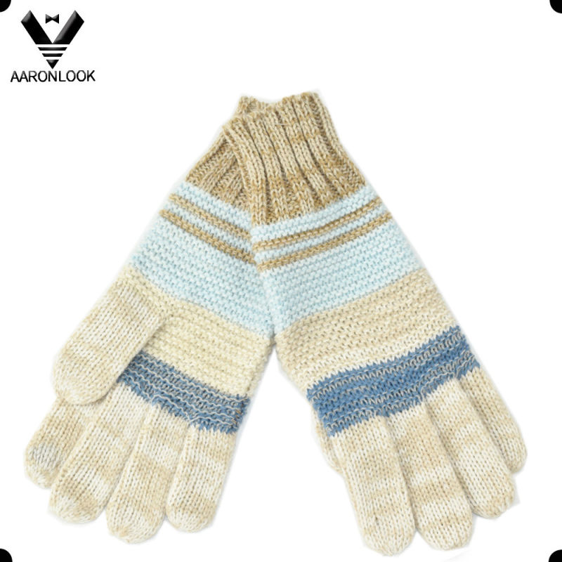 2016 New Fashion Knitted Winter Glove Five Finger