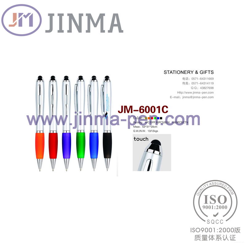 The Promotion Gifts Plastic Ball Pen Jm-6001c with One Stylus Touch