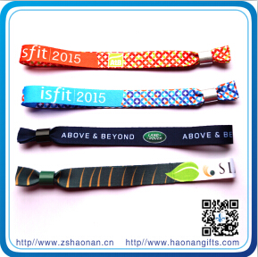 Custom Fabric Wristband with Cmyk Color Logo for Concert