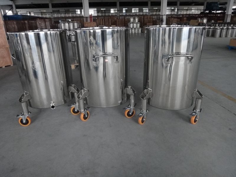 Stainless Steel Wheeled Wine Transfer Barrels