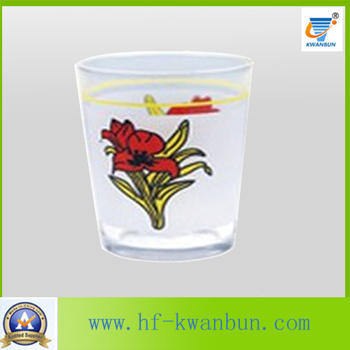Pringting Flower Tea Cup High Quality Glassware Kb-Hn0760