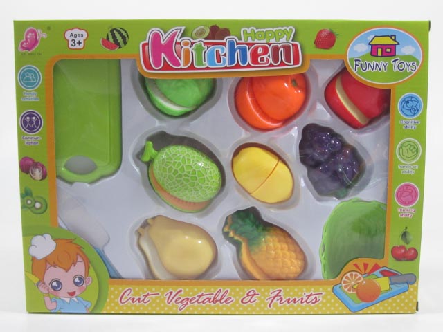 Kitchen Play Set of Cutting Food & Vegetable Toys for Kids