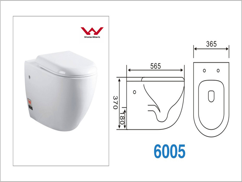 China Manufatory Ceramic Wall-Mounted Toilet with Watermark (A-6005)