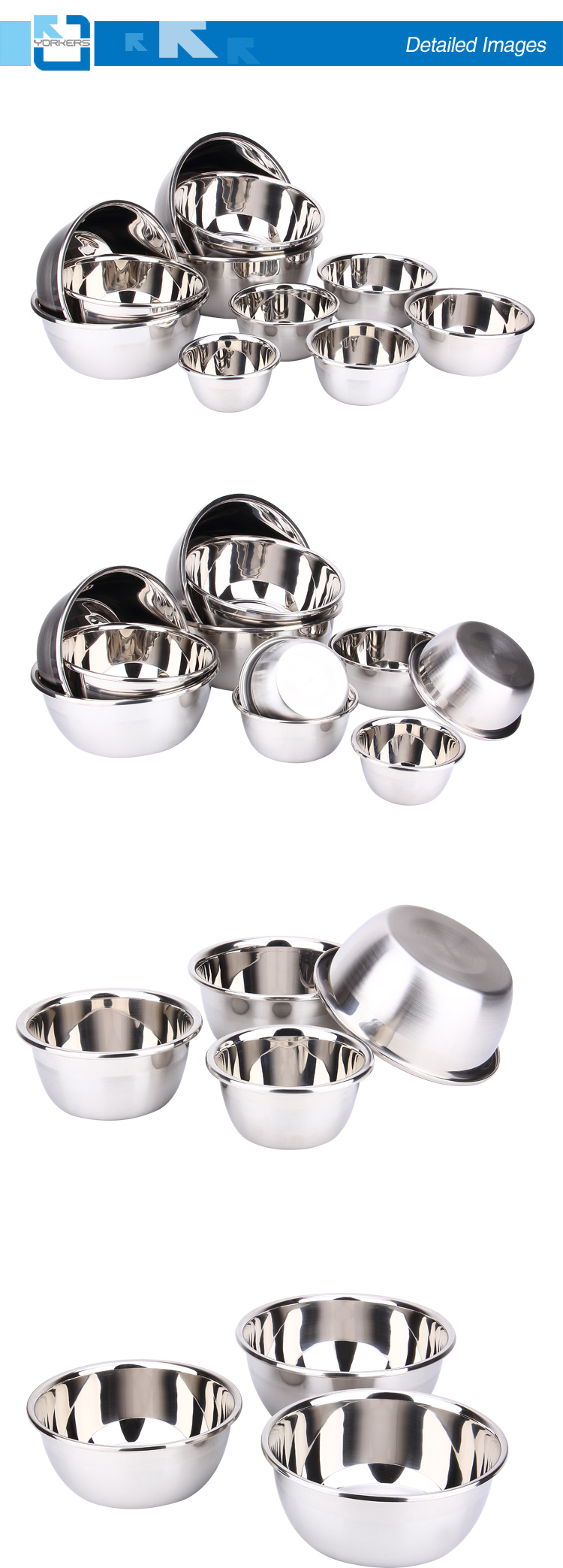 Multi-Size High Quality Stainless Steel Mixing Bowl Seasoning Pot