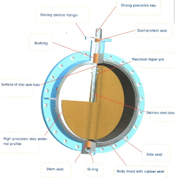 Double Flanged Type Concentric Butterfly Valve (gear operator)