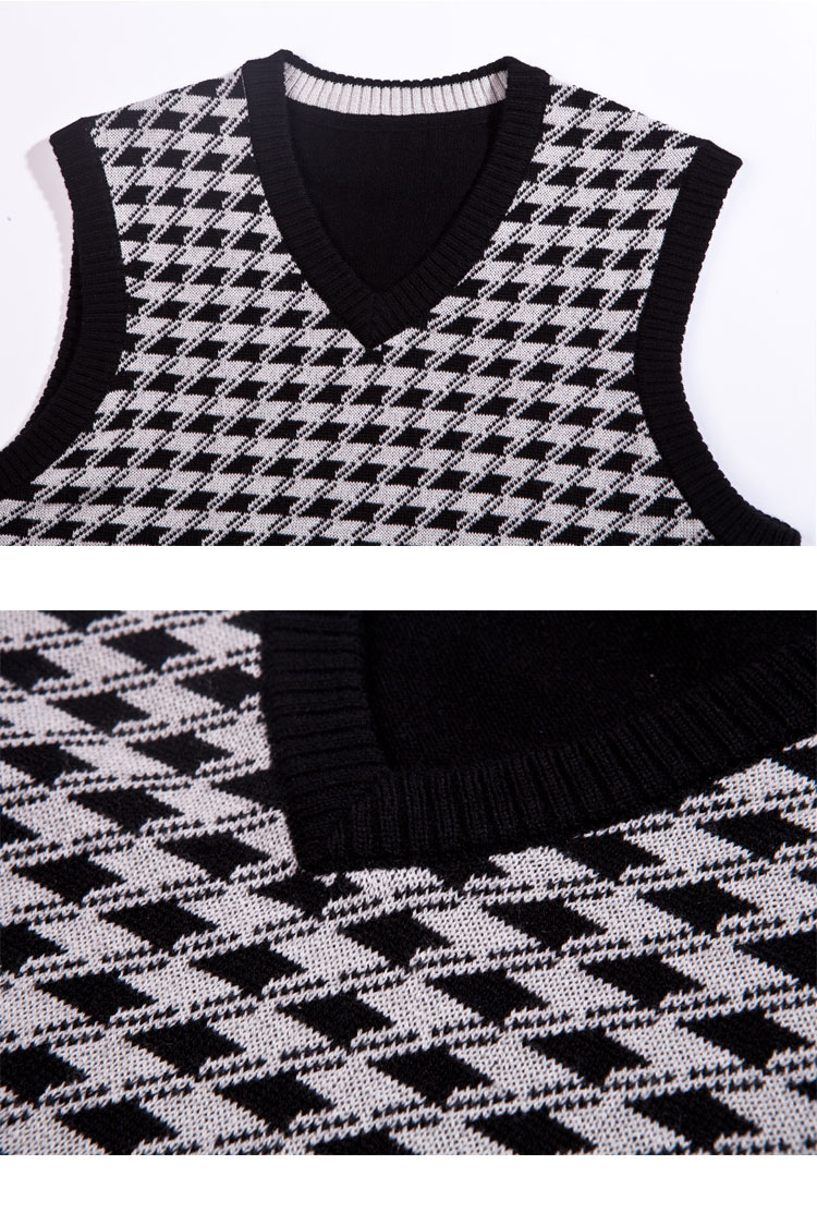 ODM Jacquard V Neck Vest Man Sweater