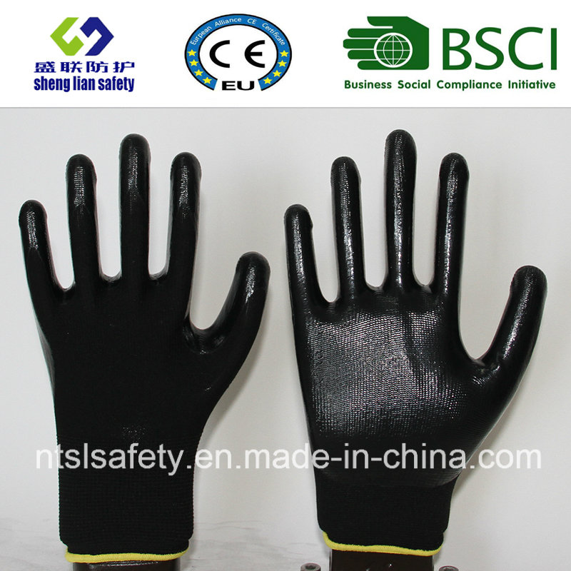 13G Polyester Shell with Nitrile Coated Work Gloves (SL-N111)