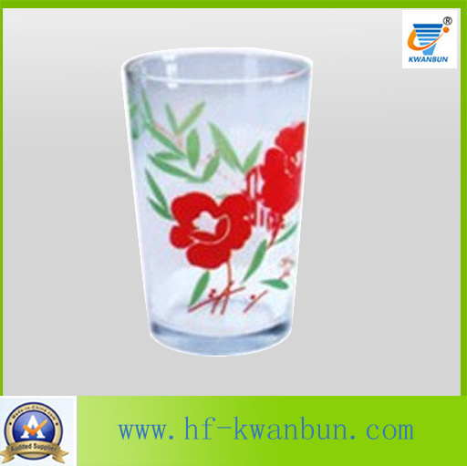 Pringting Flower Tea Cup High Quality Glassware Kb-Hn0760