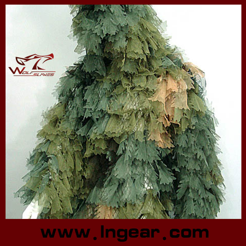 Camouflage Clothing Ghillie Suit Leaf Ghillie Suit for Wargame Use