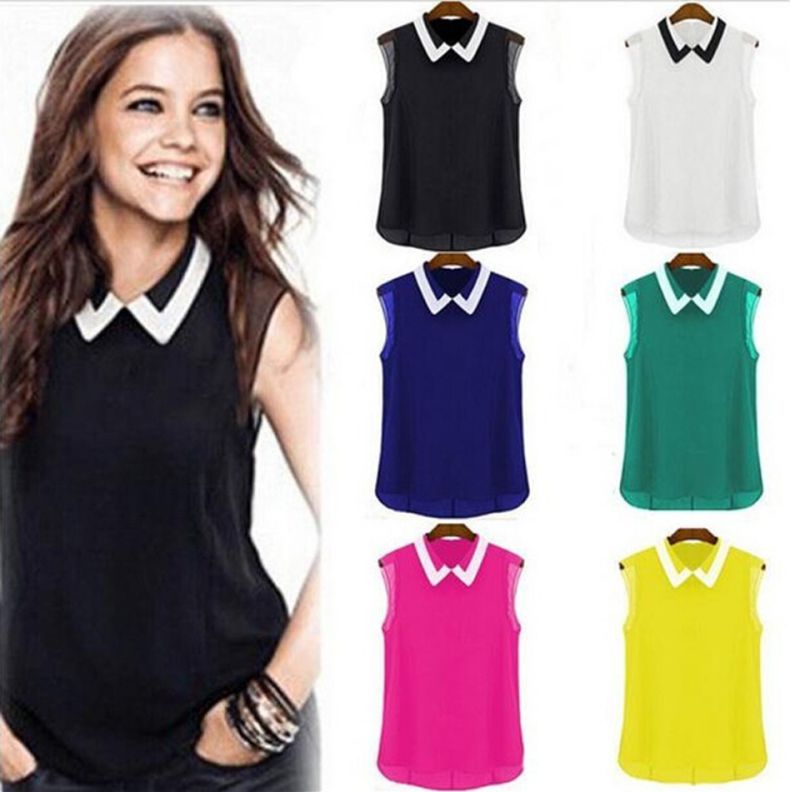 Women Short Sleeve Chiffon Blouse Fashion Women Clothes