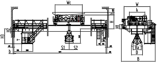 Bridge Crane with Grab Capacity 20 Ton