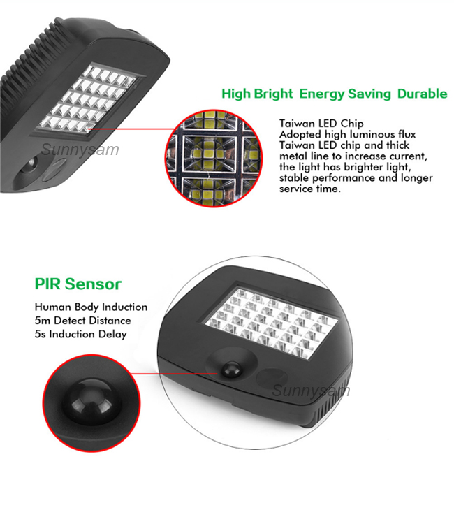 Super Bright 30LED Solar Garden Spotlight for Garage Gate Wall