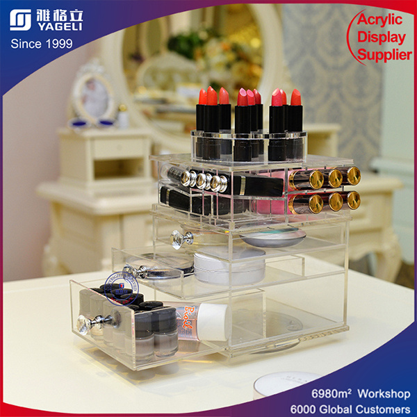 Clear Acrylic Cosmetic Display 16 Slots Lipsticks Stand Holder
