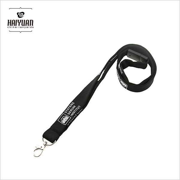 Detachable Stylish Elastic Polyester Lanyards with Badge Holder Clip and Safety Buckle