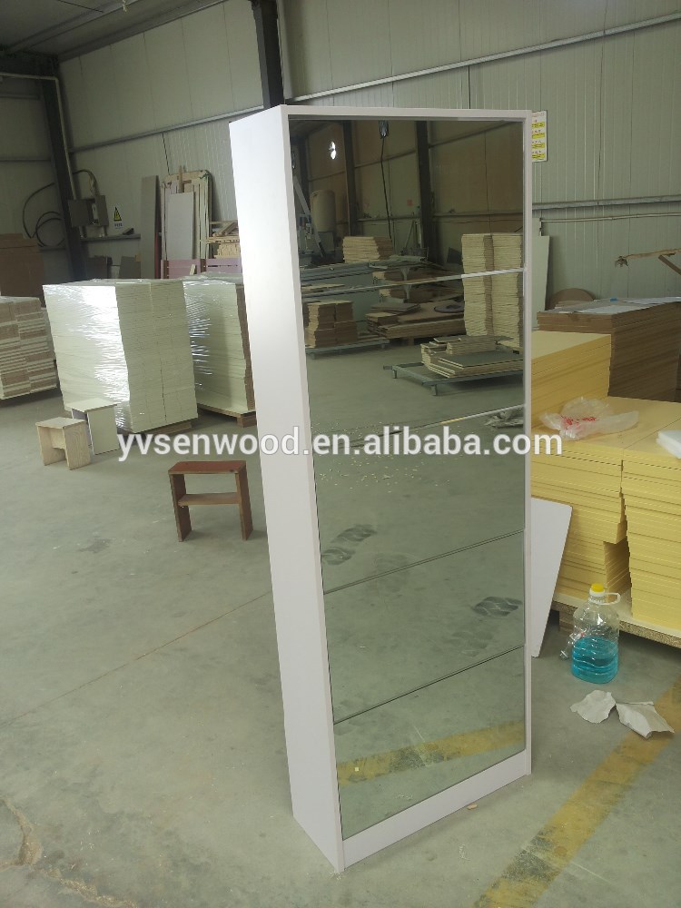 5 Doors Mirror Shoe Cabinet