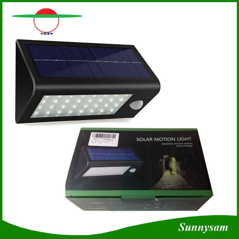 32 LED Super Bright Solar Wall Light Motion Sensor PIR Street Light 3.5W Waterproof 3 Lighting Modes Outdoor Garden Courtyard