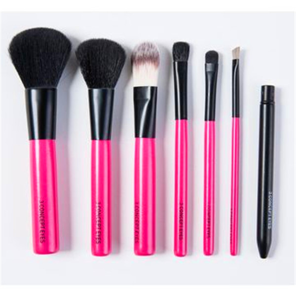 Wisdom 7PCS Pink Wooden Handle Cosmetics Makeup Brush Set