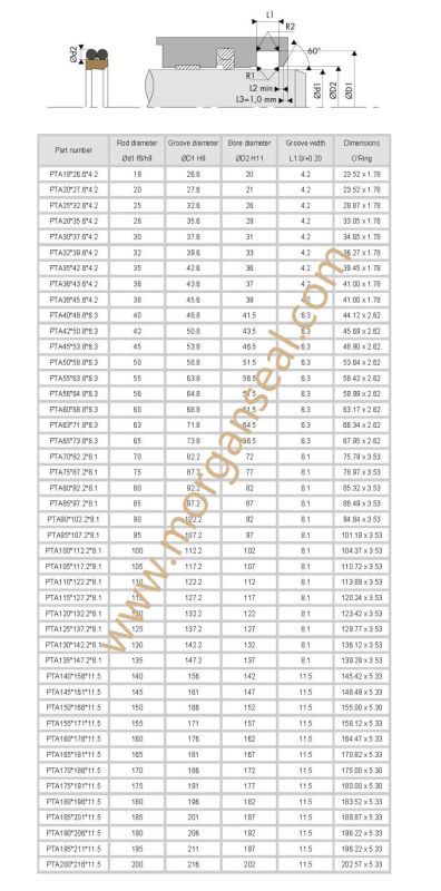 Pti Type Hydraulic Cylinder Rod Dust Double Wiper Seal Ring