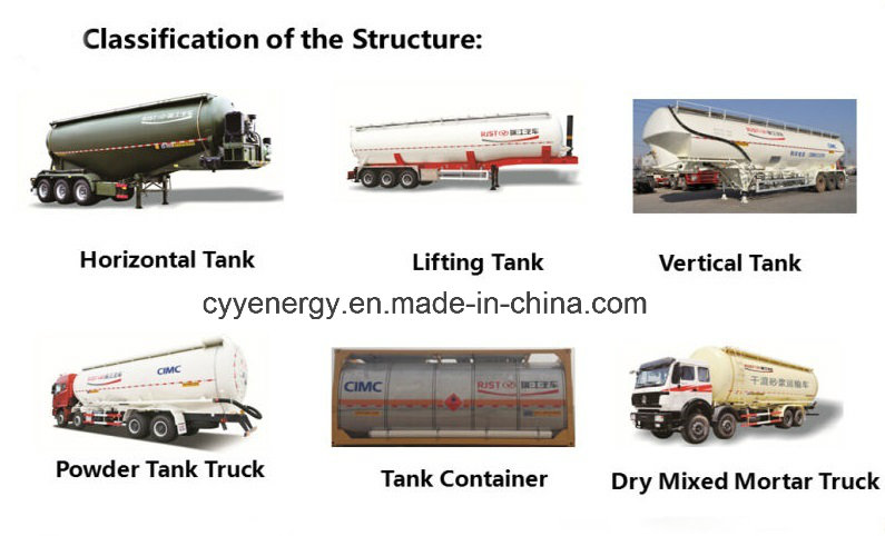 Cyy Oxygen Nitrogen Argon Cabochon Dioxide Cryogenic Tank Truck