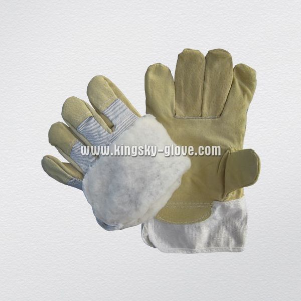 Pig Split Acrylic Pile Lined Winter Glove (3519)