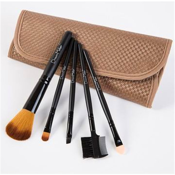 5 PCS Portable Cosmetic Makeup Brush Kit with Case