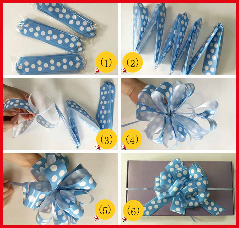 Manufacture Various Plastic POM POM Ribbon Pull Bow