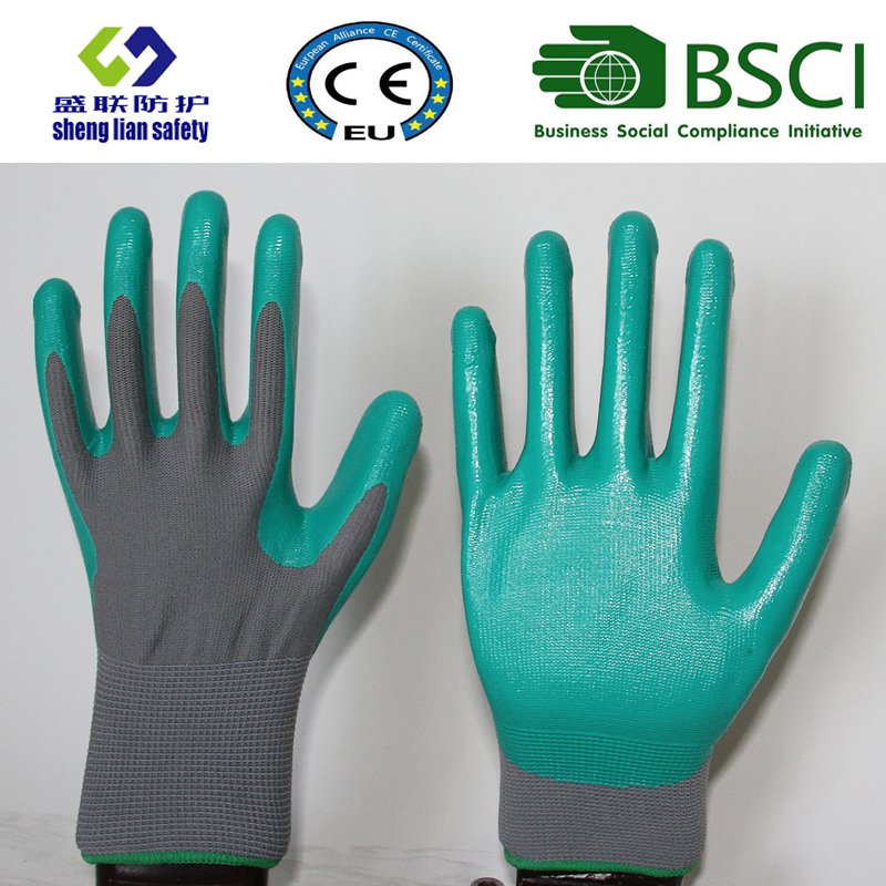 Polyester Shell with Nitrile Coated Work Gloves (SL-N103 ()