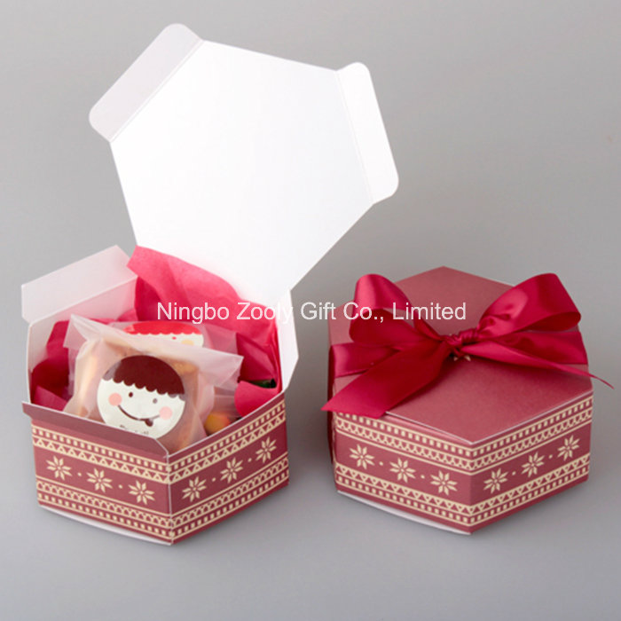 Hexagonal Printed Paper Cardboard Box for Candy Apple Cake