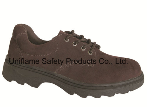 Ufa052 Brown Suede Leather Rubber Outsole Steel Toe Safety Shoes