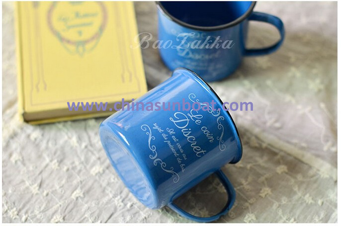 Sunboat Enamel Mug Coffee/Milk/Tea Enamel Mug Drink Cup Tableware/ Kitchenware/ Kitchen Appliance