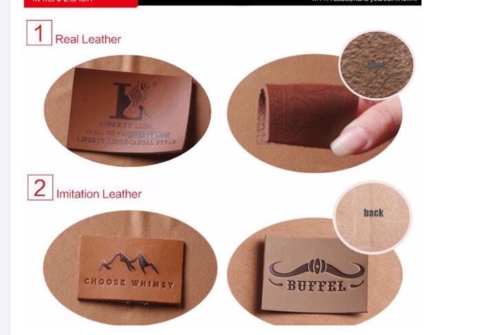 Cumtomized Top Quality Leather Tag Clothing Leather Label with Metal Logo Jeans Leather Patches for Garment