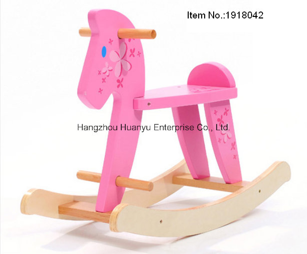 High Quality Wooden Baby Rocking Horse-Wooden Rocker with Flower