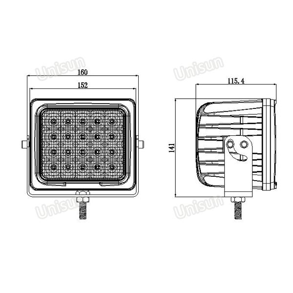 6inch 24VV 100W Heavy Machine LED Tractor Work Light