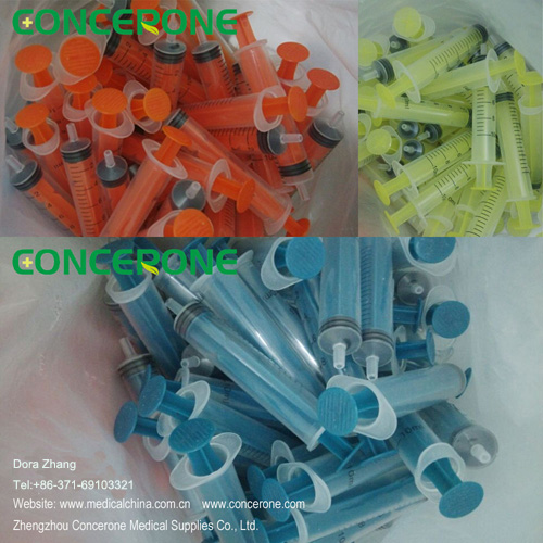 Reusable Colored Syringe with Flat Tip Needle 5ml