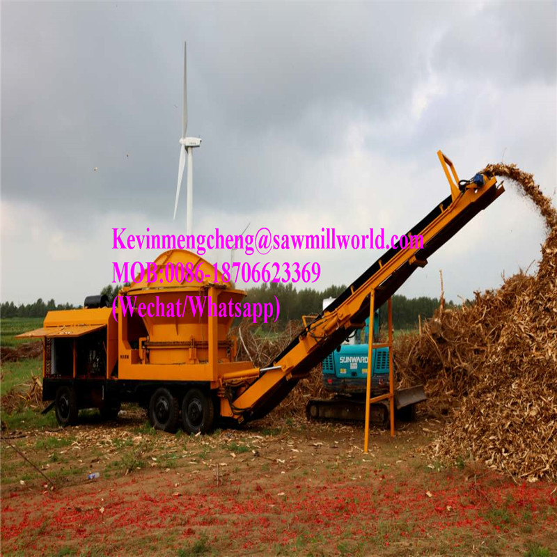 Mobile Diesel Enginetree Stump Wood Chipping Machine Branch Shredder