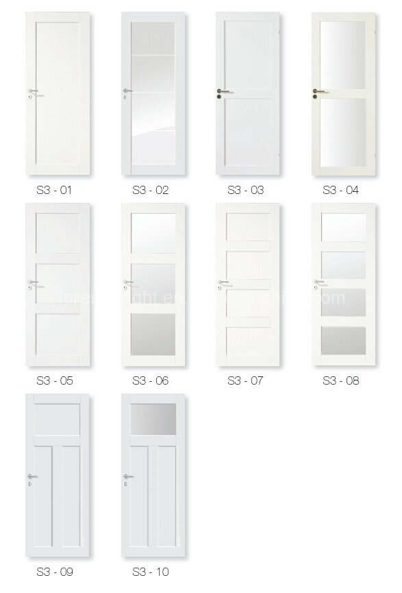 White Shaker Room Door with 3 Glass