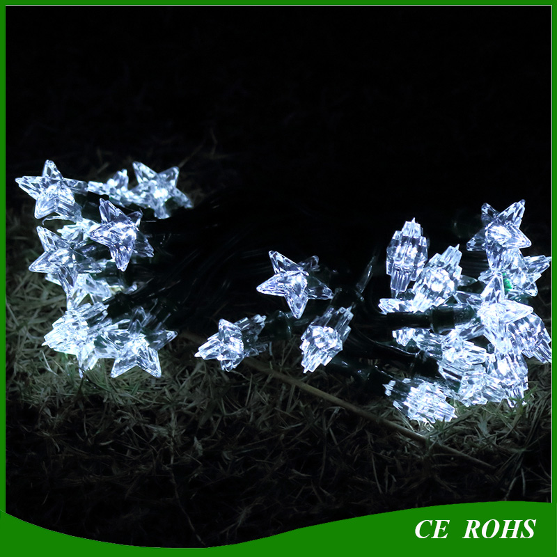 Solar String Lights 50LED Outdoor Garden Lighting White Star Festival Decorate Solar Fairy Lights Lawn Party Light