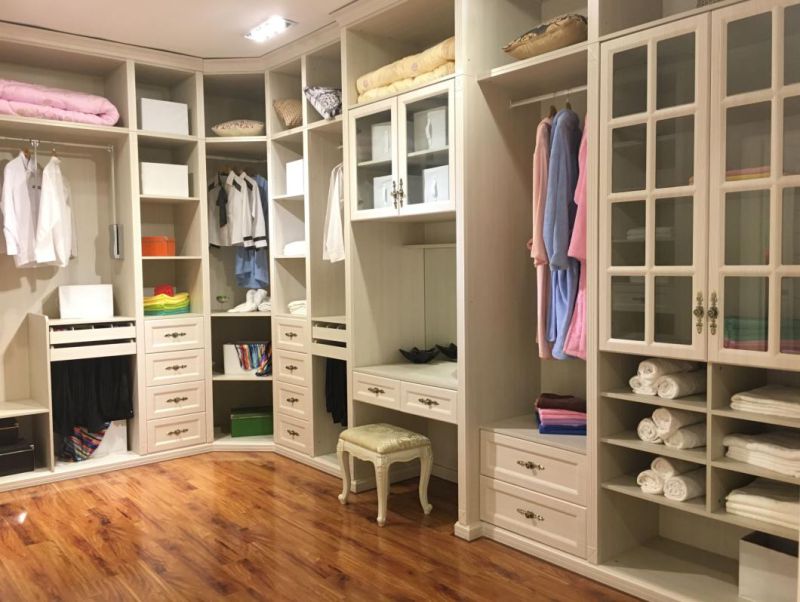 Customized White Walk in Wardrobe Closet (whith many colors)