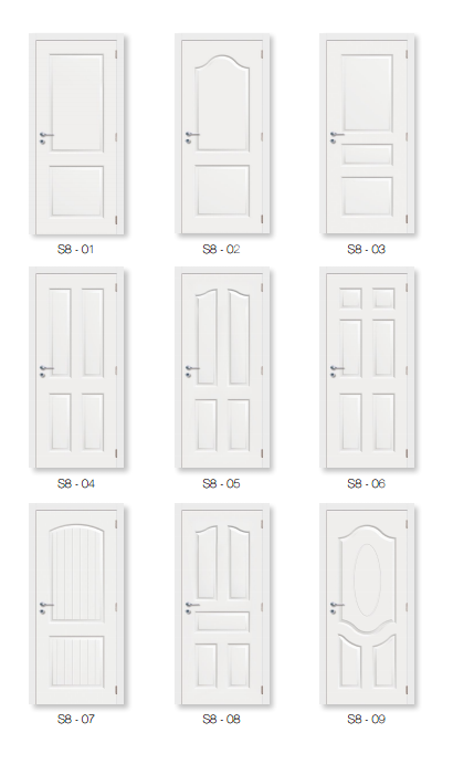 HDF Moulded Door Skin Primed or Painted Door for Room