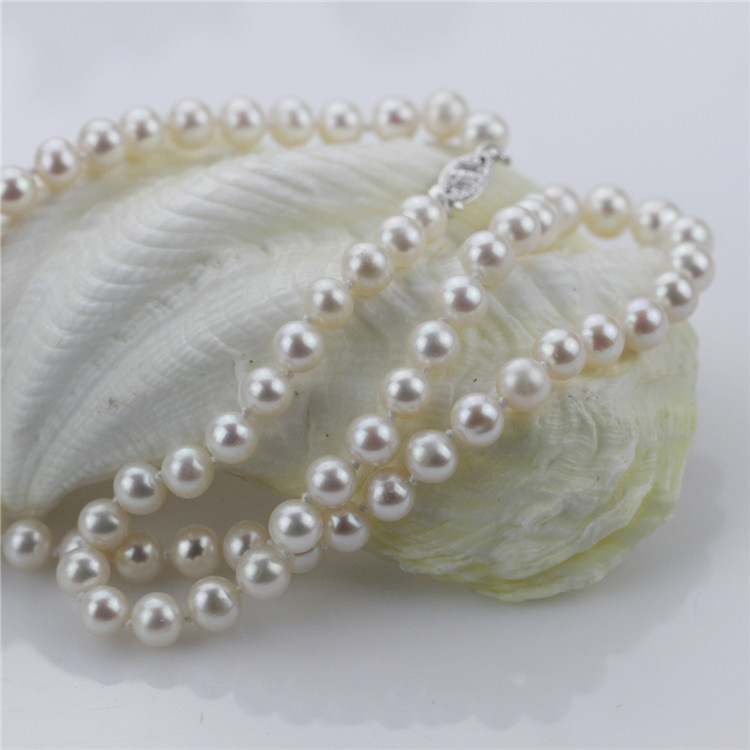 Snh 7mm Near Round White Pearl Jewelry Set