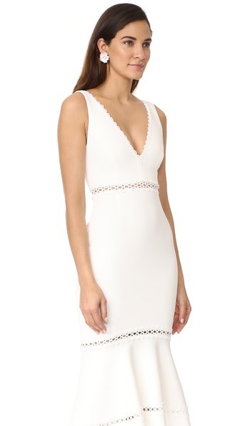 Deep V-Neck Bandage Dress in Medium Length