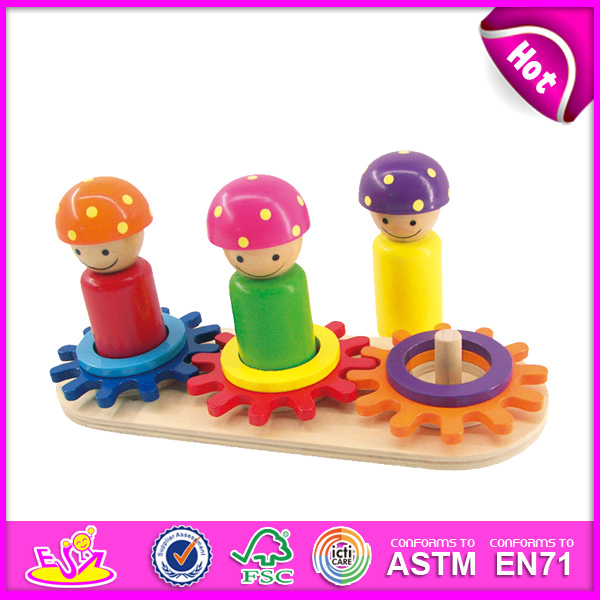 2014 New Wooden Kids Gear Toy, Popualr Cute Mini Wooden Kids Gear Toy, Hot Sale Lovely Wooden Kids Gear Toy W13e040