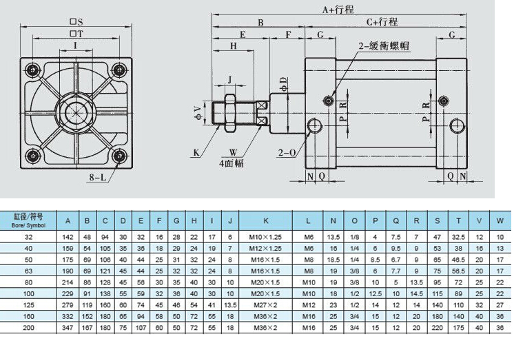 Si Series ISO6431 Standard Air Cylinder with ISO9001 (SI 63X100)