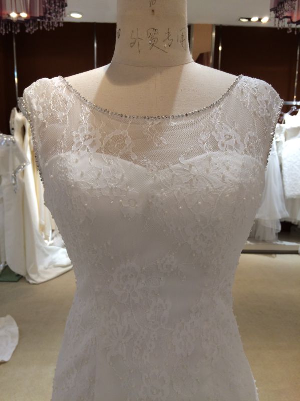 Mermaid Beaded Neckline Trumpet Wedding Dress